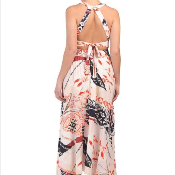 Anthropologie Abel The Label Charolette Maxi Dress- Abstract Print Halter Maxi - Picture 4 of 14
